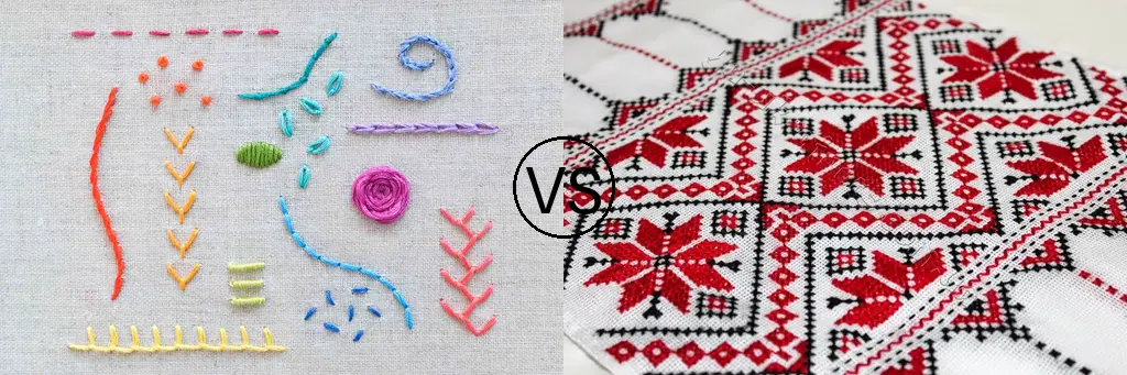 Embroidery Vs Cross stitch