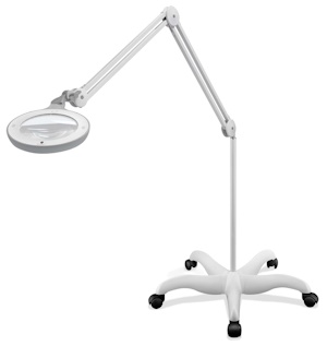Omega 5 - Premium LED Magnifying Lamp with Interchangeable Glass Lenses