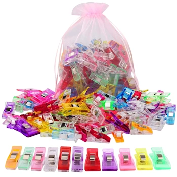 CampTek Pack of 100 Sewing Clips (80 Mini+20 Middle Plastic Clips)