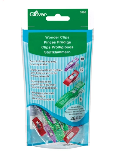 Clover Wonder Clips Variety Pack 26 Pieces
