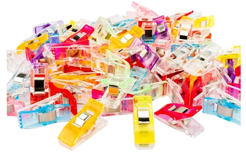 MumCraft Multipurpose Sewing Clips 100 Pcs Premium Plastic Fabric Clips