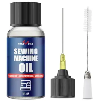 SMAPHY Sewing Machine Oil with Oil Applicator and Dual-Ended Brush