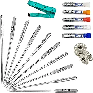 50Pcs Universal Sewing Machine Needles, Size HAX1 (65/9, 75/11, 90/14, 100/16, 110/18)