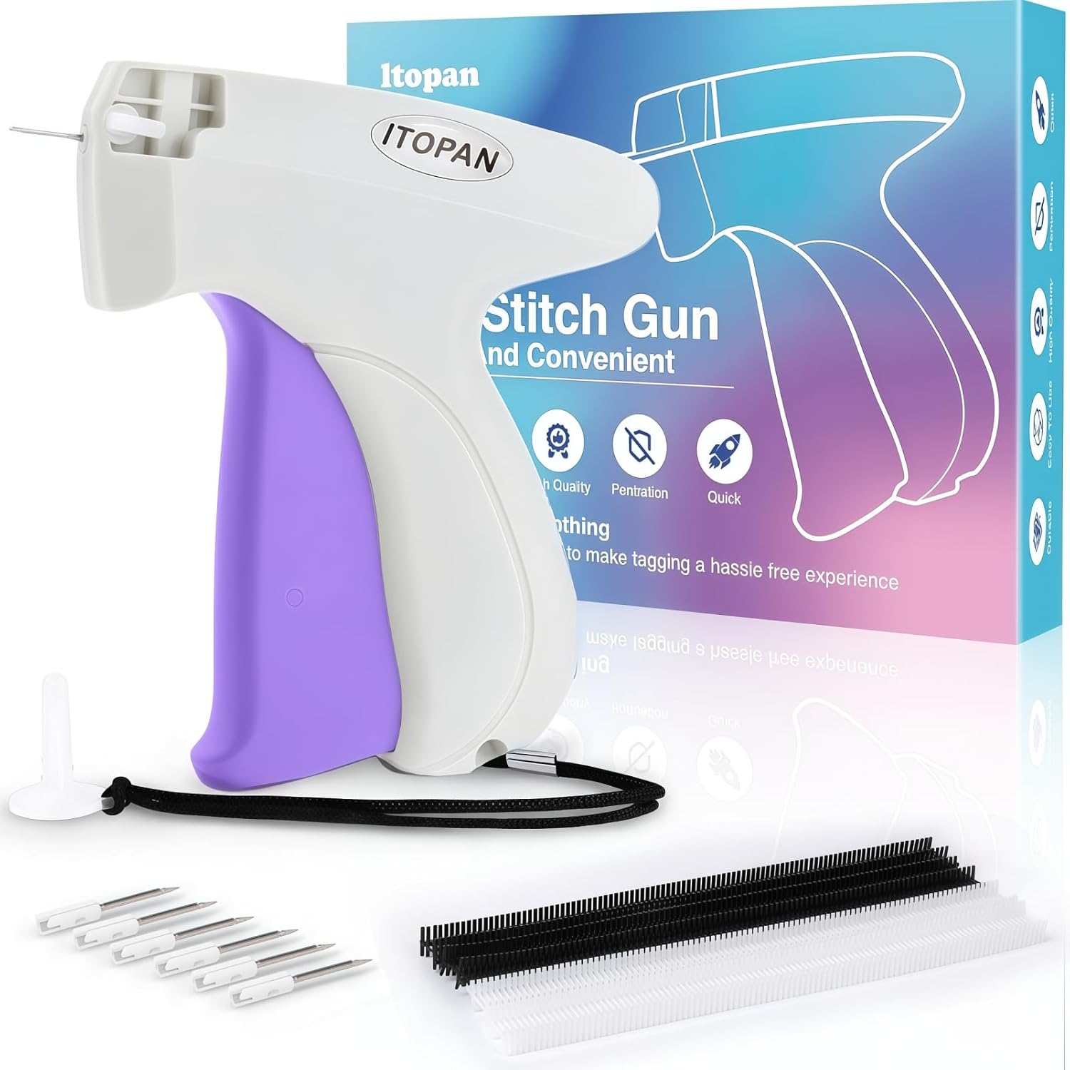 Itopan Stitch Gun for Clothes, Tagging Gun for Clothing Quick Fixes