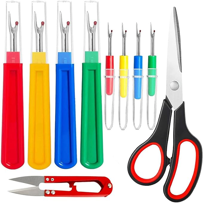 10 Pcs Sewing Seam Rippers with 2 Scissors