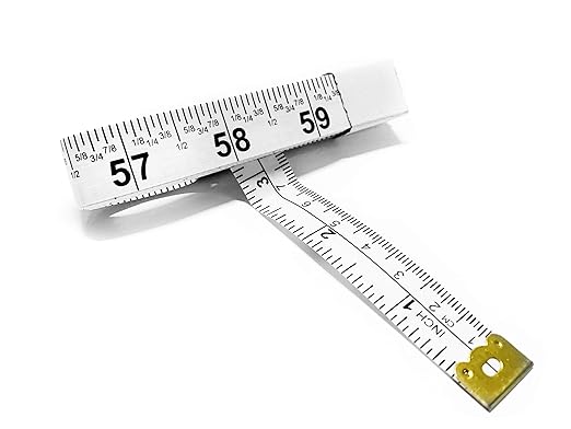 Perfect Measuring Tape All-Purpose 60 Inch Double Sided Fractional Inches and Millimeter/Centimeter Tape Measure TR-16-frac (60 inch White)