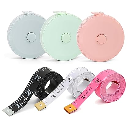 6 Pack Tape Measure Body Measuring Tape, 60-inch and 120-inch Soft Tape Measure, Retractable Dual Sided Flexible Ruler for Craft Fabric Sewing Tailor Cloth Knitting