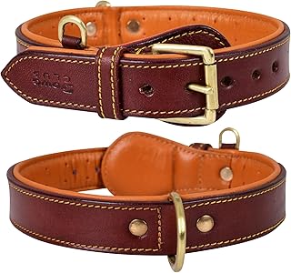 Genuine Leather Dog Collar, Full Grain with Padding