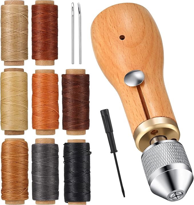 WILLBOND 12 Pcs Leather Sewing Awl Kit