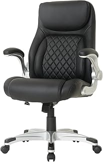 Nouhaus +Posture Ergonomic PU Leather Office Chair. Click5 Lumbar Support with FlipAdjust Armrests. Modern Executive Chair and Computer Desk Chair (Black)