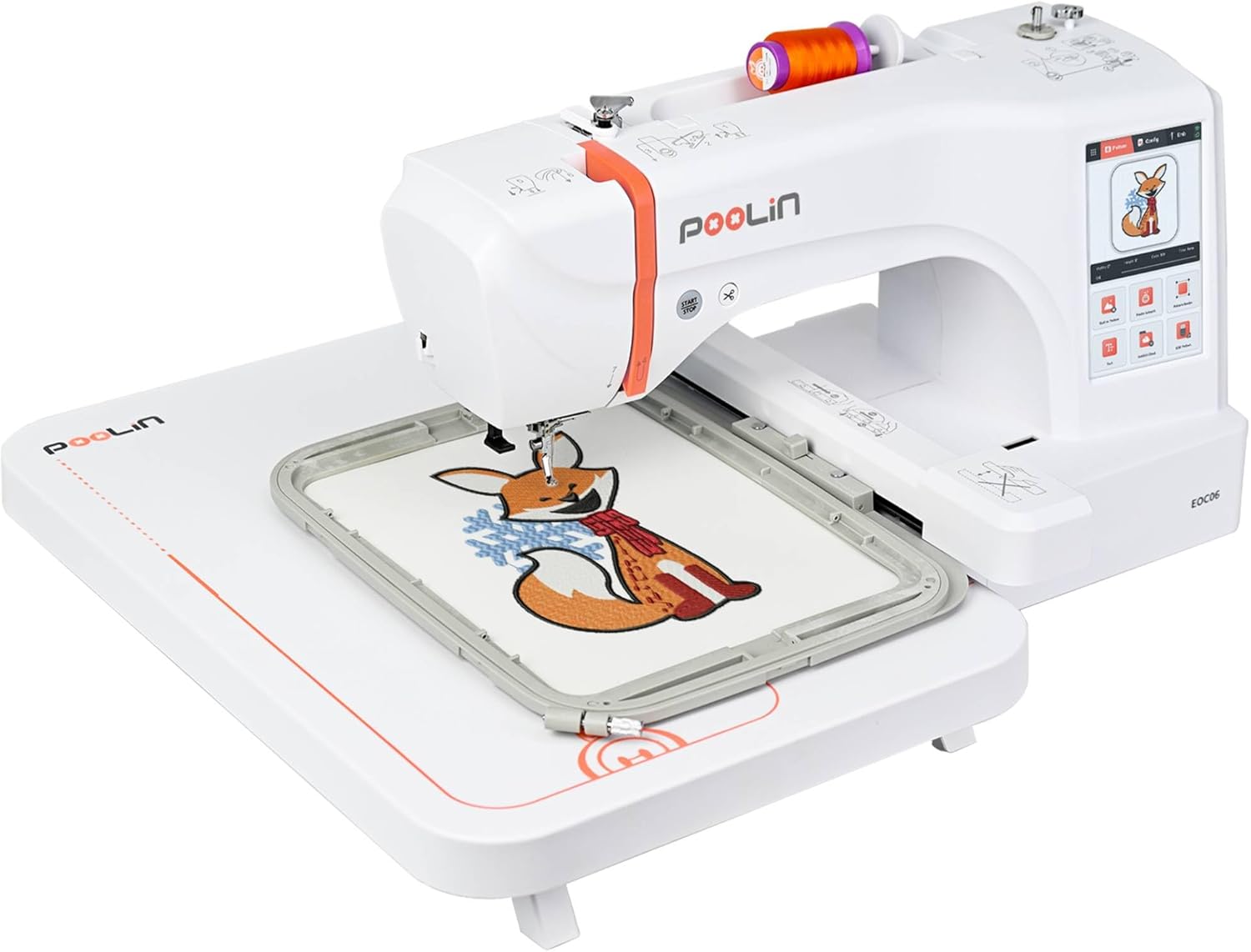 PooLin EOC06 Embroidery Machine,11"x7.9",7.9"x7.9",5.5"x5.5" Embroidery Area