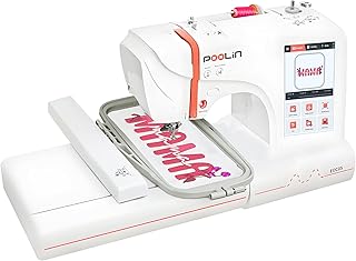 PooLin EOC05 Embroidery Machine for Beginners, Large 7" Touchscreen Easy to Use