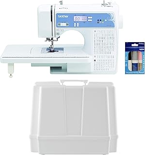 Brother XR9550 Computerized Sewing and Quilting Machine, Hard Plastic Storage and Carry Case, Premium Sewing Thread 6-Pack Included
