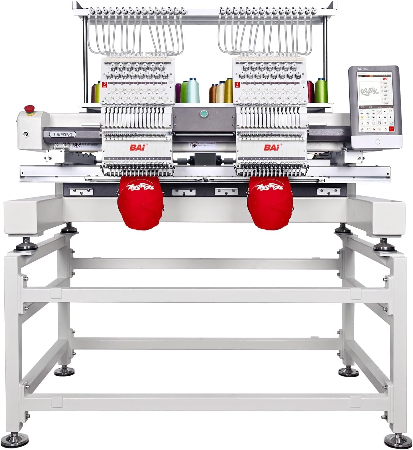 BAi The Vision 2 Head 20x16inch Commercial Embroidery Machine 15 Needle, True Stable 1200SPM, 10-Year Lifespan