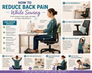 How to Reduce Back Pain While Sewing