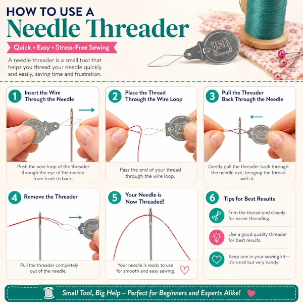How to Use a Needle Threader Step by Step