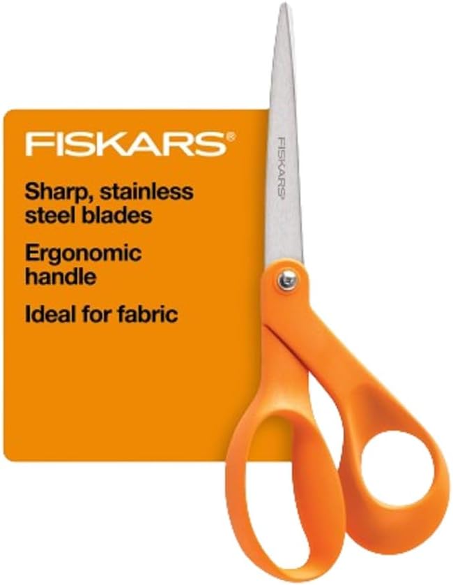 Fiskars 8" Original Orange-Handled Scissors - all-purpose fabric and craft scissors