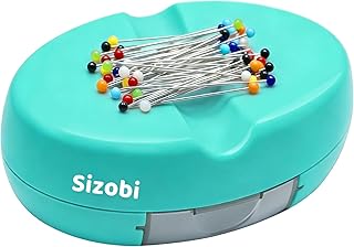 Magnetic Pin Holder with 100 Pcs Ball Head Straight Pins, Magnetic Pin Cushions for Sewing, Sewing Supplies, Needle Magnetic Quilting Pins Holder Organizer, Bobby Pin Holder, Paper Clip Holder