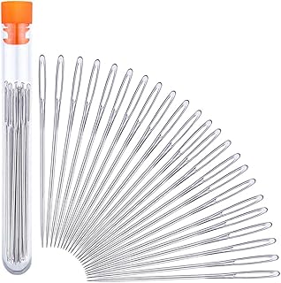 JNENERY 23 PCS Large Eye Sewing Needles, 2.36in Sewing Sharp Needles, Leather Embroidery Thread Needle