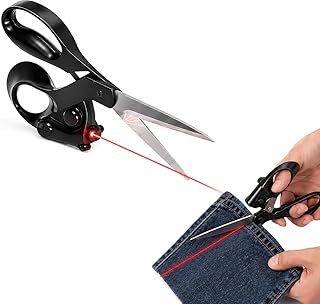 Professional Laser Guided Scissors for Fabric Cutting, Upgraded Ergonomic Handle, Sewing Scissors Cuts Straight Fast with Precision Laser Guide for Quilting, Crafting, Paper, Gift Wrapping