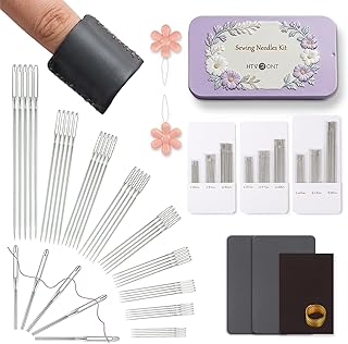 HTVRONT 56 PCS Large Eye Stainless Steel Needles