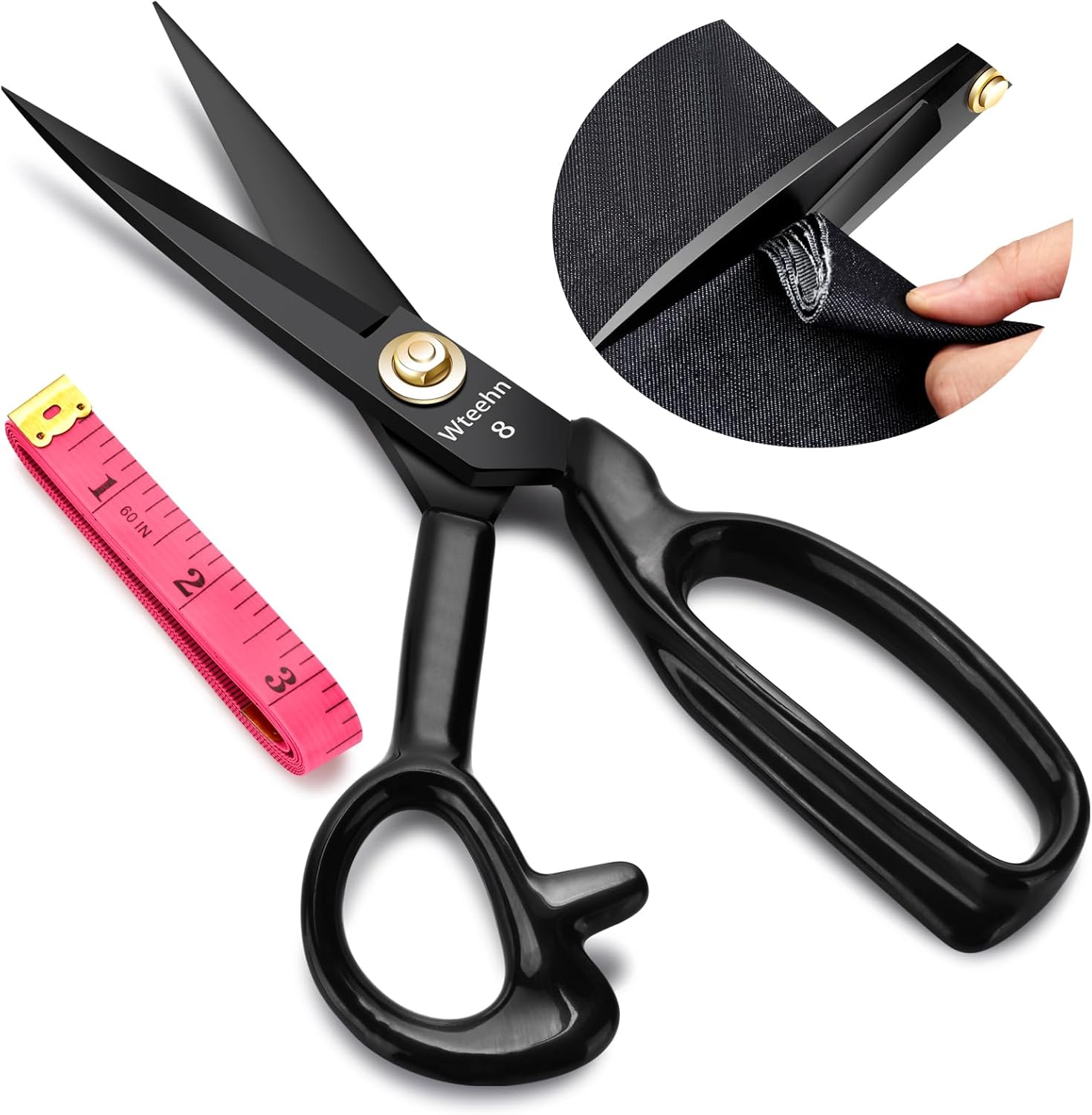 Wteehn 8" Heavy Duty Fabric Scissors – zinc manganese steel blades