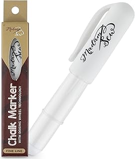 Madam Sew Refillable Tailors Chalk for Fabric - Washable Fabric Markers for Sewing and Quilting with Dosing Wheel, Tailor Chalk Pen for Precise Marking on Cotton, Knit, Suede (White)
