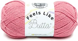 Lion Brand Yarn Feels Like Butta Yarn, Velvety-Soft Yarn for Crocheting and Knitting, 1 Pack, Dusty Pink