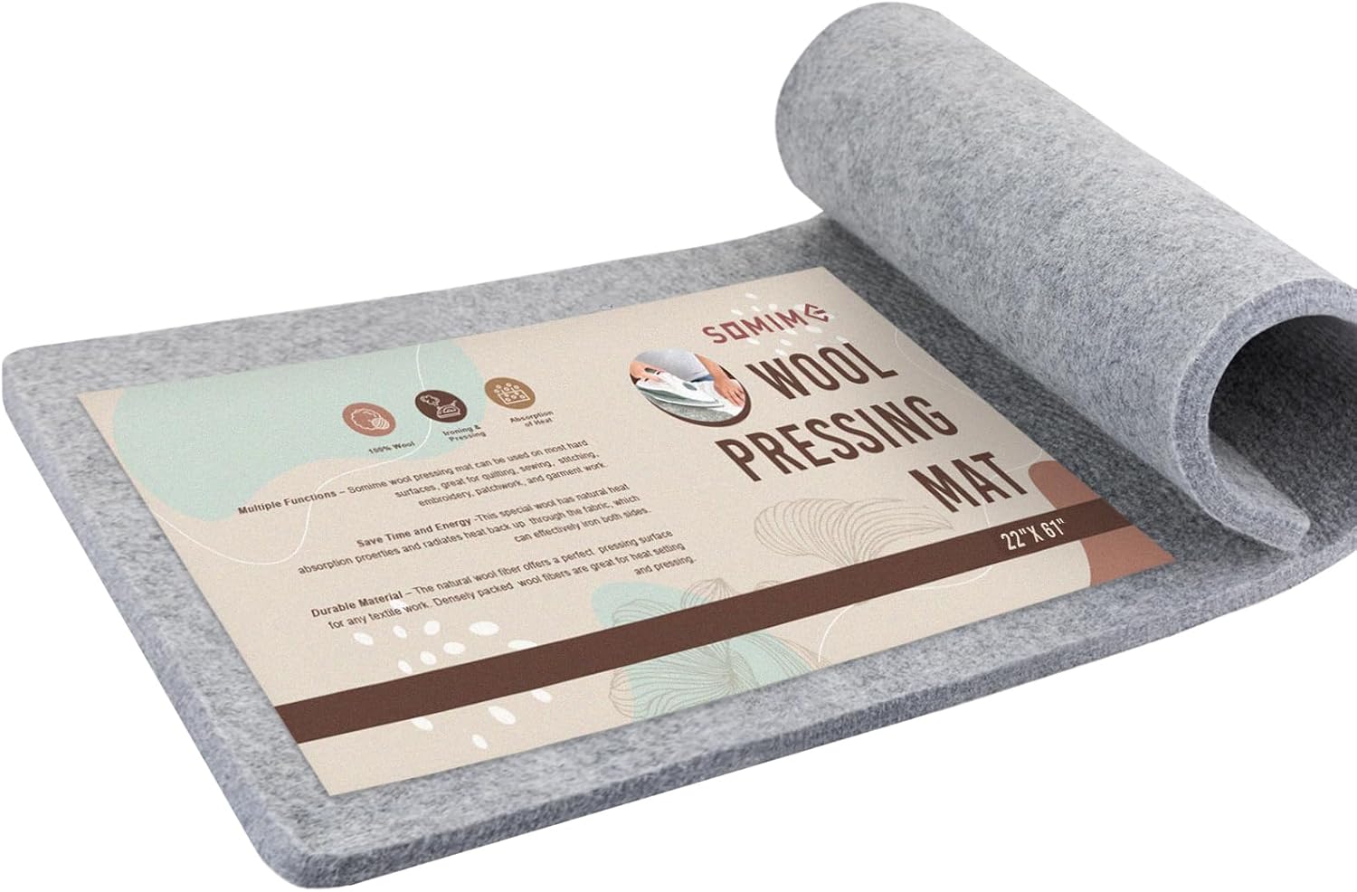 Somime 22x61" Wool Pressing Mat, 100% New Zealand Wool