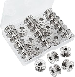 AULLUA Metal Bobbins for Sewing Machine, Universal Sewing Bobbins
