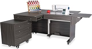 Kangaroo Quilting Storage Sewing Cabinet with Joey Storage Caddy - Gray