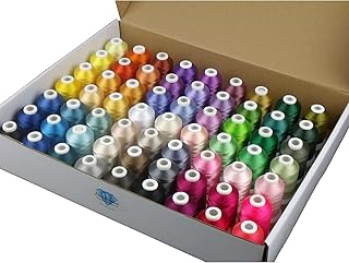 Simthread 63 Colors Polyester Compatible with Brother Embroidery Machine Thread Kit