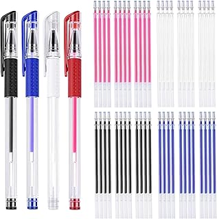 JANYUN 4 Pieces Heat Erasable Pens for Fabric with 28 Refills Fabric Marking Pens Fabric Markers for Quilting Sewing DIY Dressmaking Fabrics Tailors Chalk(32)