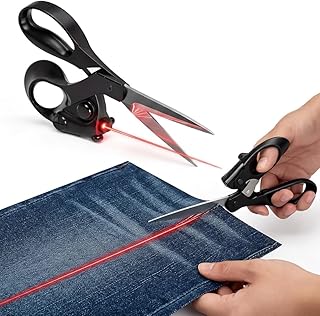 Professional Laser Guided Scissors for Fabric Cutting, Precision Laser Guide for Flawless Straight Cuts, Ergonomic Comfort Grip Sharp Dressmaking Sewing Scissors for Quilting, Crafting