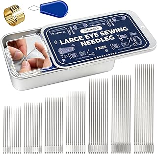 CLEANGOR 70Pcs Stainless Steel Hand Sewing Needles