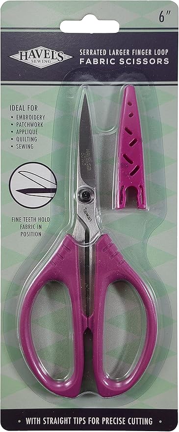 Havel's 6" Serrated Large Finger Loop Scissors – applique and detail work