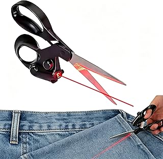 Professional Laser Guided Scissors, Cuts Straight Fast with Precision Laser Guide for Fabric Cutting,Sewing Scissors for Quilting Home Craft Wrapping Gift with Upgraded Ergonomic Handle