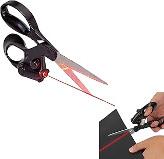 Professional Laser Guided Scissors, Cuts Straight Fast Guide Light Scissor, Multifunctional Sewing Guided Scissors for Fabric, Paper, Crafts with Magnetic Storage & Ergonomic Handle