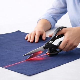 Professional Laser Guided Scissors for Fabric Cutting, Precision Laser Guide for Flawless Straight Cuts, Laser Scissors for Cutting Fabric, Scissors for Wrapping Paper, Scissors for Gift Wrapping
