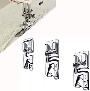 Windman 3 Sizes Narrow Rolled Hem Foot 3 mm, 4 mm, 6 mm Hemmer Foot for Singer Brother Hem Foot Low Shank Machine Sewing Foot Hemmer