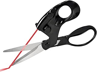 Laser Guided Scissors with Red Line - High Carbon Steel Blade for Fabric, Paper Cutting - DIY Sewing, Quilting, Craft Tool