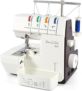 360 Upgraded Serger Overlock Sewing Machine with Wide-Open Threading, 12 Built-in Stitches, 2/3/4 Thread Capability, 1300 SPM High Speed, Differential Feed, Pro Overlocker for Tailors & Pros
