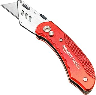 Amazon Basics Folding Utility Knife Box Cutter with Back-lock Mechanism