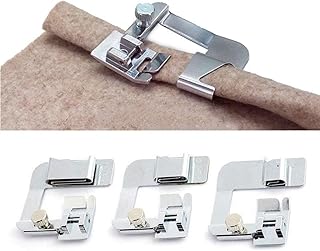 3 Sizes Wide Rolled Hem Pressure Foot Set, 1/2 Inch 3/4 Inch 1 Inch Hemmer Presser Feet Compatible with Brother, Singer Sewing Machine Supplies