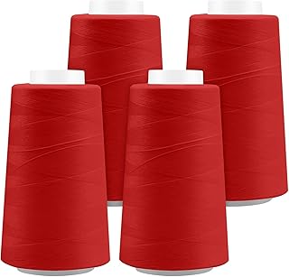 Serger Thread 4 Cones x 3000 Yards 4 Red