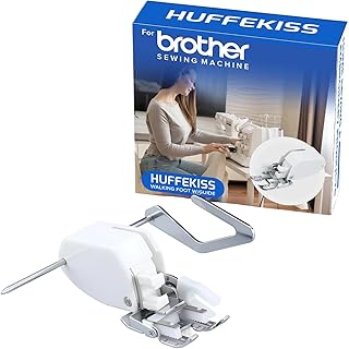 HUFFKISS Walking Foot Sewing Machine Presser Foot with Quilting Guide - Universal Low Shank Even Feed Foot Compatible with Brother, Singer, Janome, Kenmore - Heavy Duty for Quilting, Leather, Denim