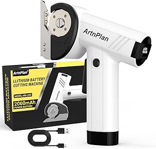 Cordless Electric Scissors, 4.2V Electric Cardboard Cutter with LED Display, 4-Speed Rechargeable Electric Box Cutter for Cardboard, Fabric, Leather & Carpet, Type-C Fast Charging