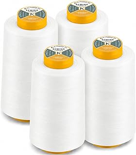 AK Trading 4-Pack White All Purpose Sewing Thread Cones