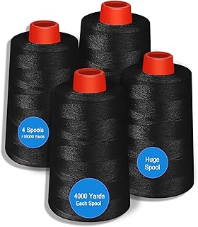 AOFITOA Black Sewing Thread 4 Pack