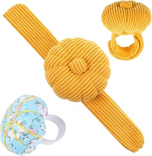 2PCS Wrist Pin Cushions for Sewing, Cute Pins Cushions Pincushions Needlework DIY Handcraft Needles Holder Sewing Pin Cushion with Elastic Strap for Quilting